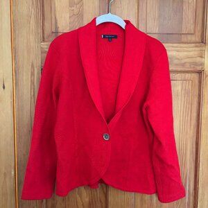 Anne Klein Red Sweater Cardigan Blazer